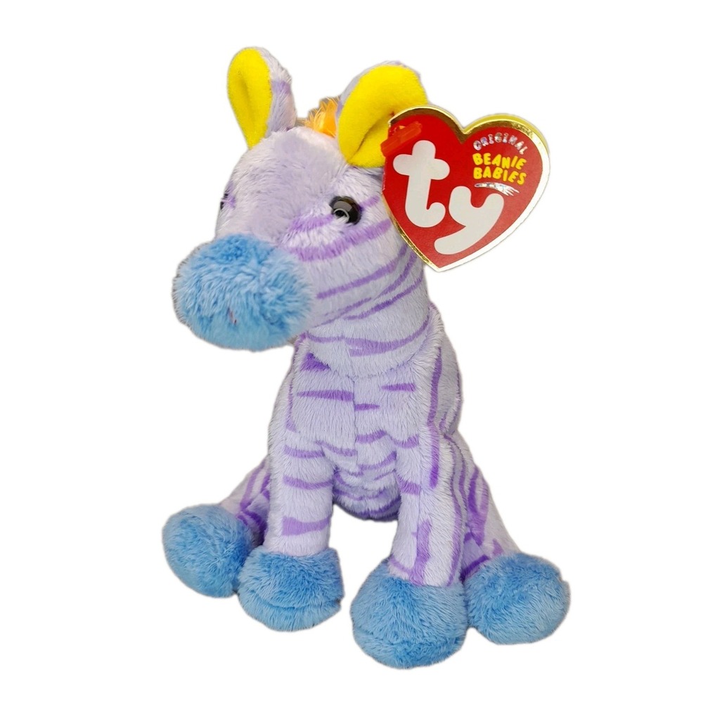 Ty Beanie Baby VEGAS the Zebra Circus Beanie 6.5" MWMTs Stuffed Toy
